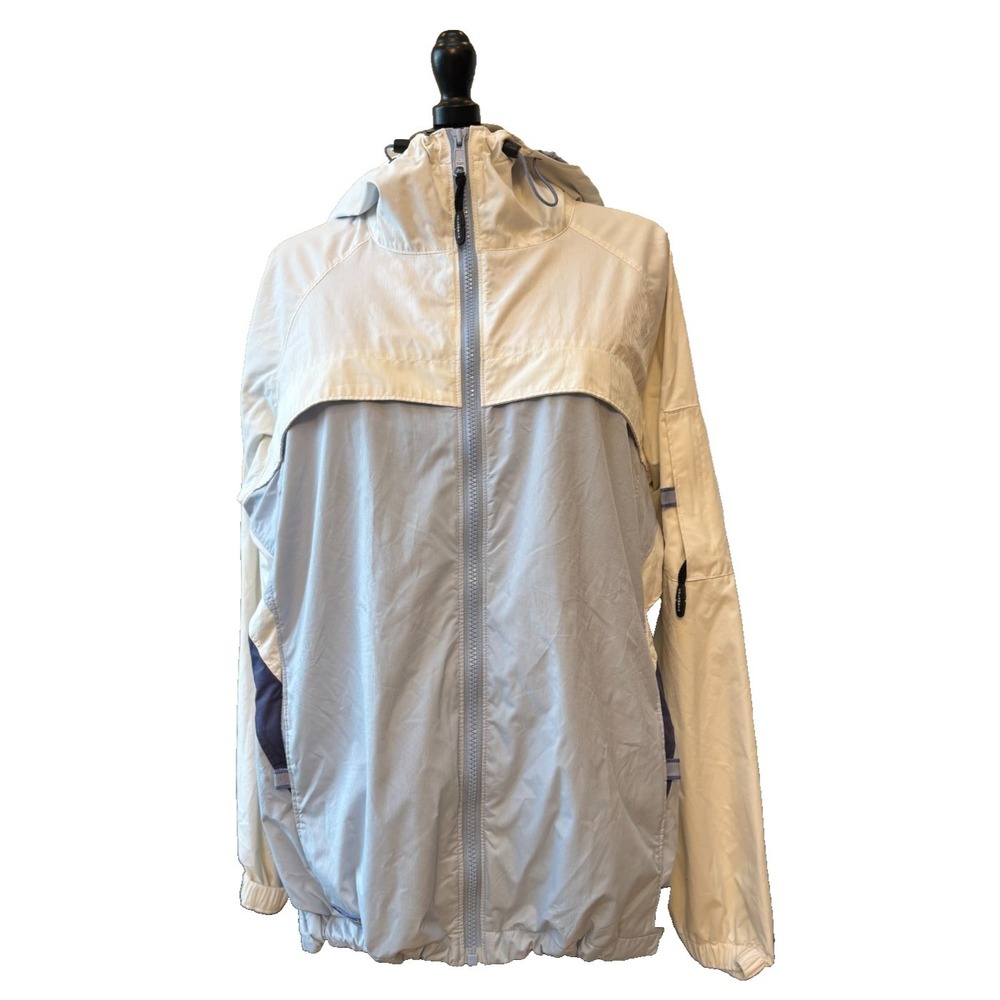 Columbia packable full zip vented pockets snaps back vent toggles coat womens' L